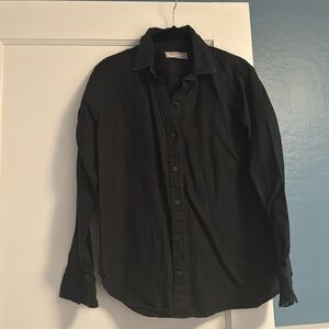 Everlane black linen long sleevee shirt size 6
